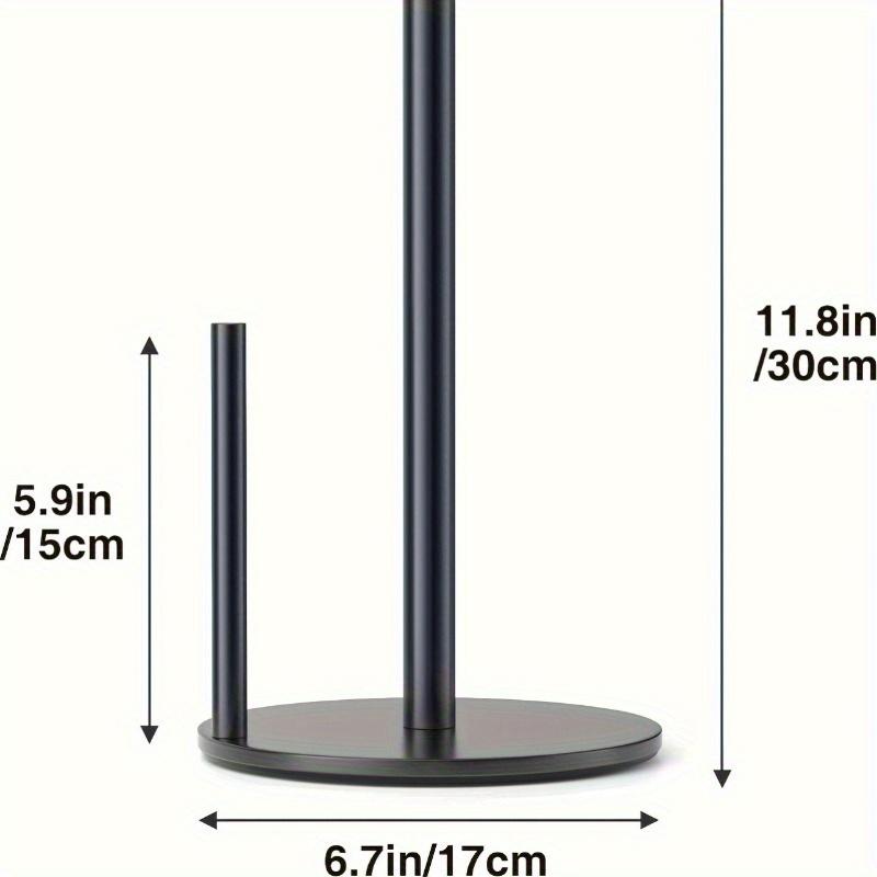 Stainless Steel Paper Towel Holder for Kitchen Countertop, Heavy Weighted Base Roll Dispenser - No Drill,Silver