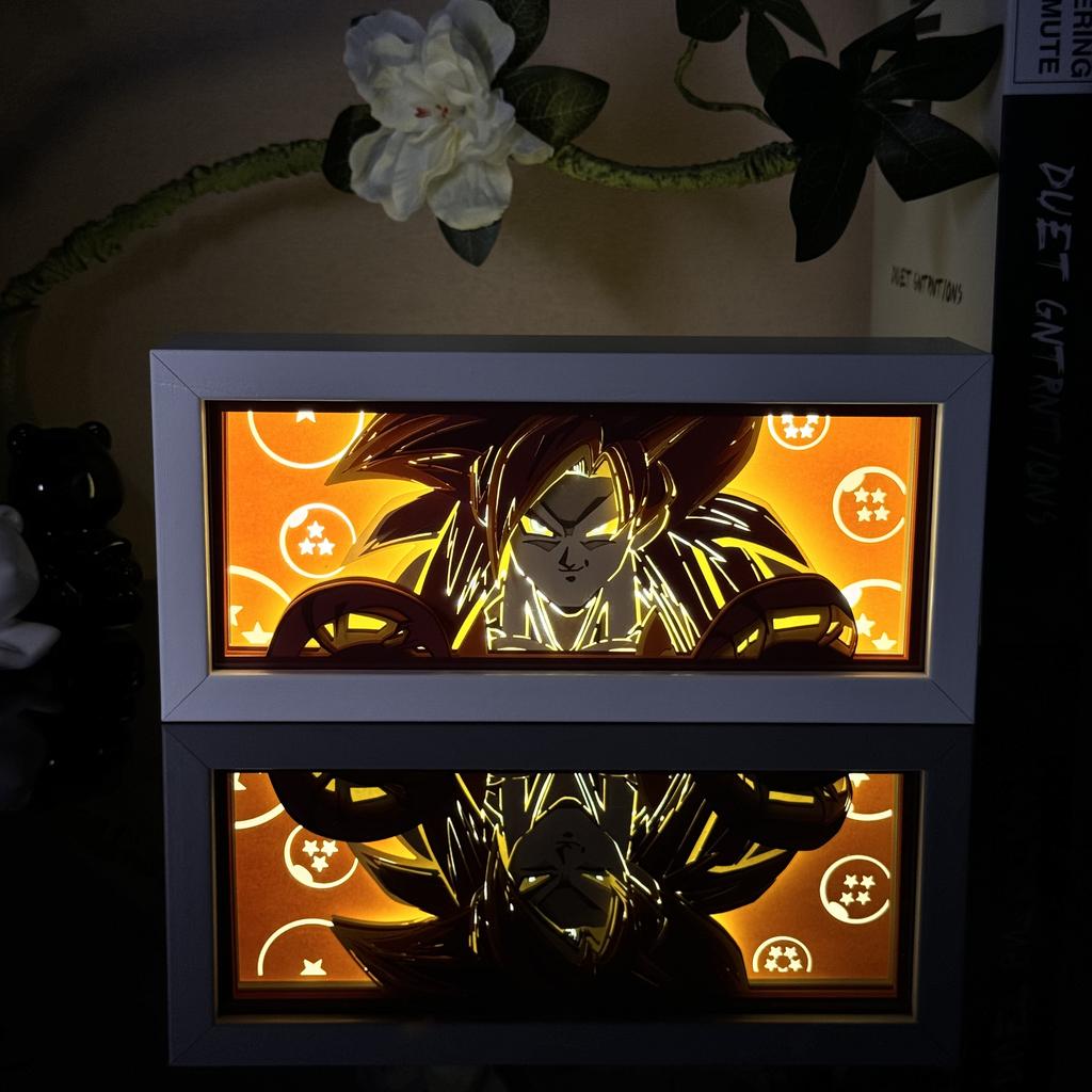 Led Multicolored Anime Light Box For Bedroom Decoration Paper Cut Shadow Box Birthday Gift Bedside Night Lamp Gifts