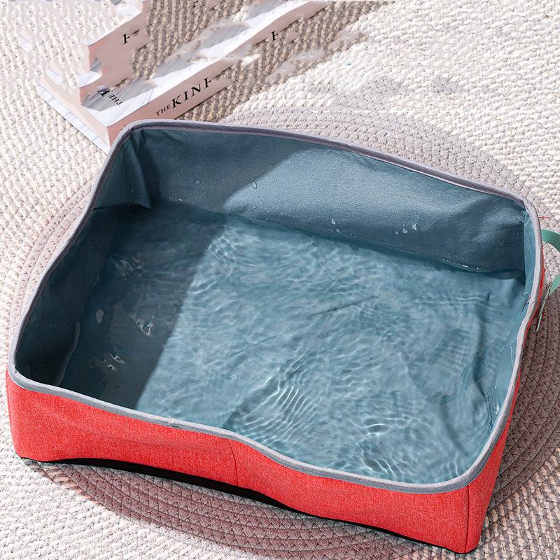 Semi Enclosed Cat Litter Box Foldable Portable Waterproof Oxford Cloth Open Cat Toilet  Cat Litter Box Pet Supplies Pet