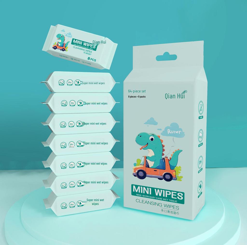 Portable Mini Wet Wipes for Babies & Household - Hand & Mouth Care, Individually Packaged, Sanitary, for Mom & Baby Use