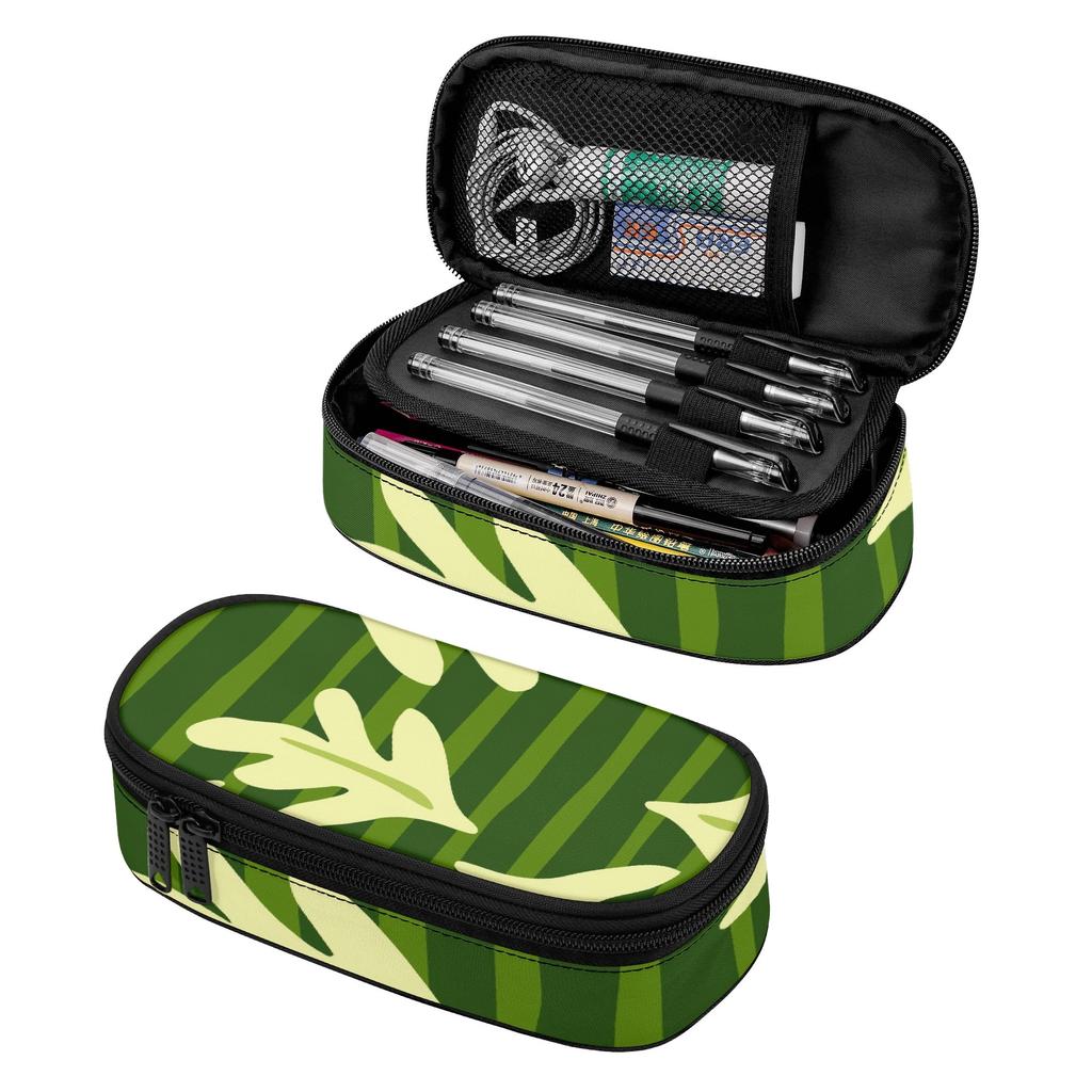 Pencil Pouch Smooth Zipper High Capacity Scratch Resistant Polyester with Main Compartment Mesh Pocket and Pen Slots for Students