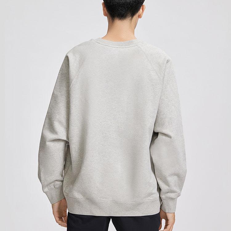 Li Ning Wade Series Logo Fleece Pullover Sweatshirt Unisex Sweatshirt Heather-Gray AWDR797-3