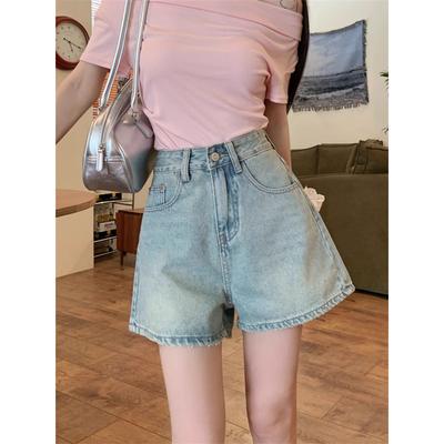 Short en jean pour femme Été Nouveau Sens du design Niche Spice Girl Taille haute Pantalon fin