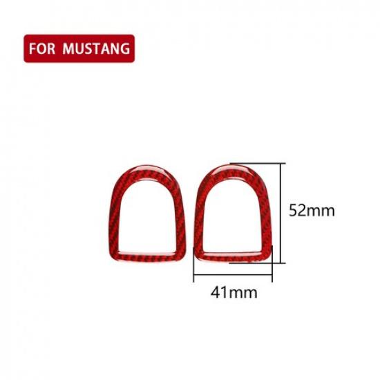 New Carbon Fiber Interior Door Lock P Cover Trim Sticker For Ford Mustang