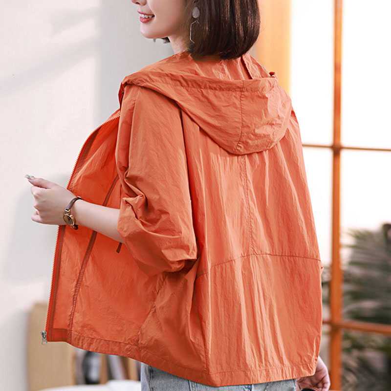 

Базовые женские куртки, элегантные, защищающие от солнца, летние каникулы, простые универсальные женские свободные тонкие модные куртки для отдыха 3XL