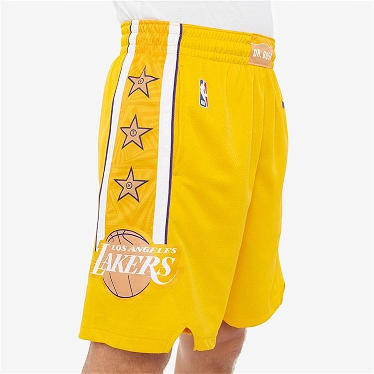 Nike NBA City Edition SW Fan Version 19-20 Season Lakers Basketball Shorts Men Bottoms Yellow BV5873-728