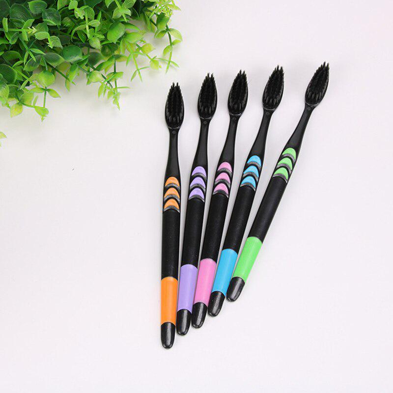 New 10pcs/set Adults Bamboo Charcoal Toothbrush Home Pack Super Soft Hair Toothbrush