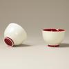 Yan Yun Shu Guang Palace Red Ceramic Tea Cup - Classic Chinese Design, Small Tea Tasting Cup for Home.