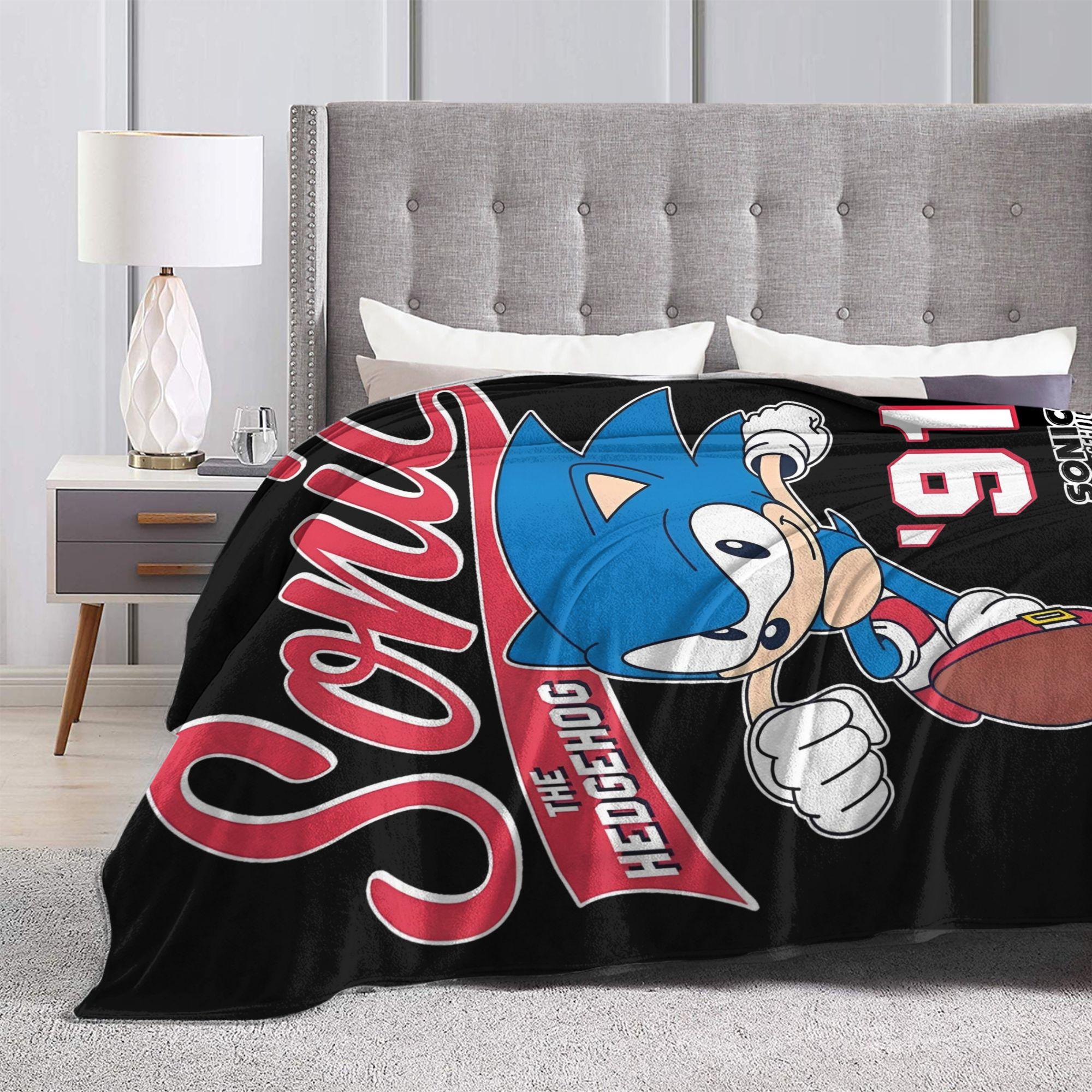 S-Sonics The Hedgehog Anime Blankets Flannel  Winter  Portable Super Warm Throw Blankets for Bedding Car Bedspread 100cmx150cm