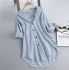 Women's Striped Shirt with Long Sleeves and Turn Down Collar with Buttons  Loose Top Shirt Blouse