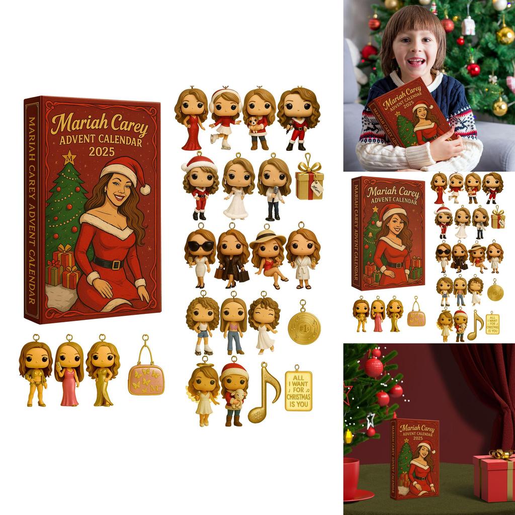 Mariah Carey Christmas 24day Advent Calendar With Acrylic Characters For Festive Celebrations