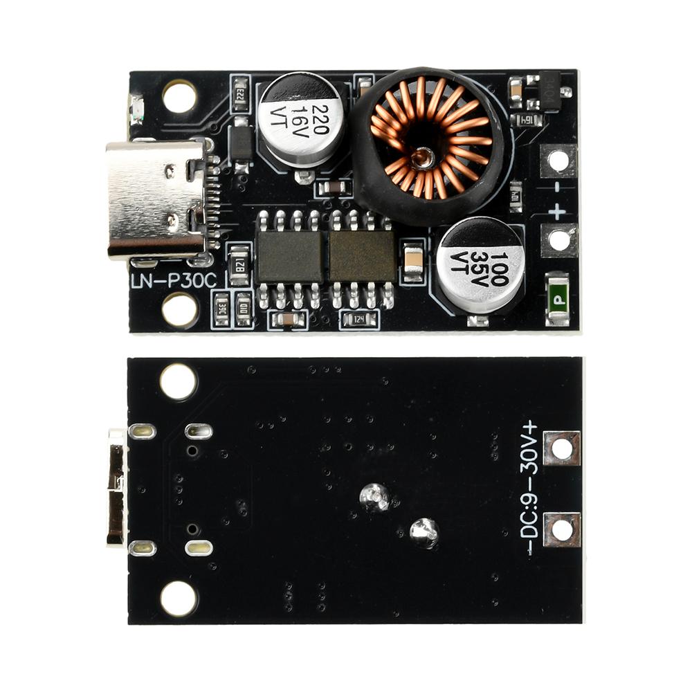 

QC3.0 Type-C USB PD65W Fast Charging Adapter Module DC8-32V 3.25A 65W Step Down Module For Huawei SCP/FCP Apple PD чорний