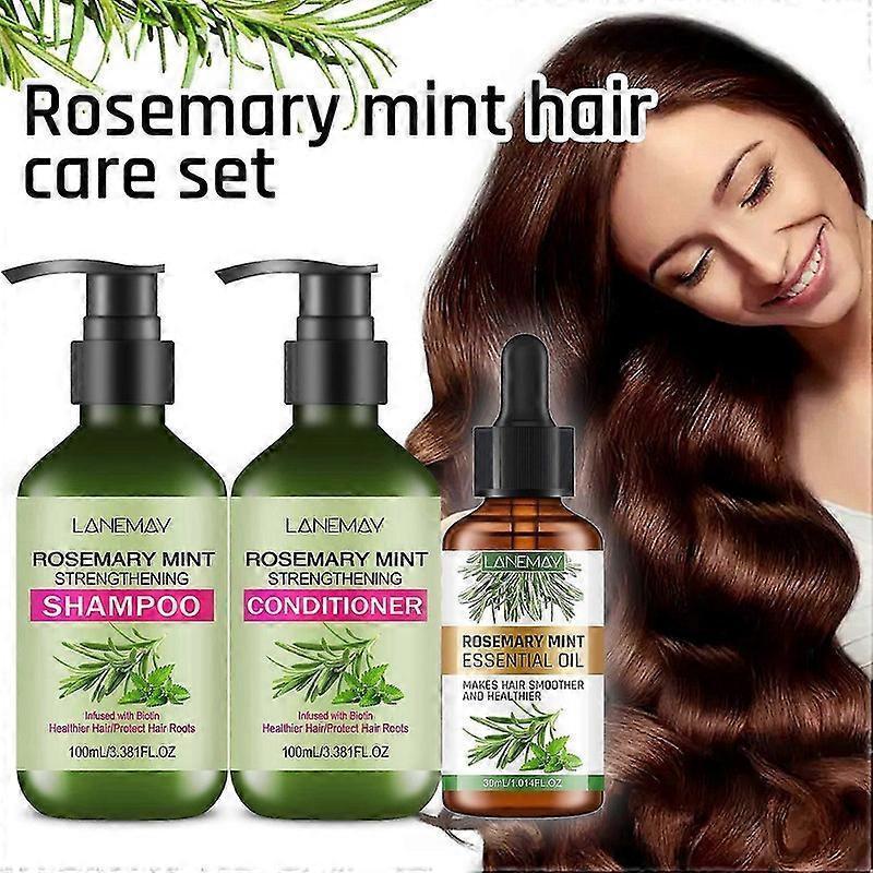Rosmarin-Minze-Set für Haarwachstum, Haarstärkendes Serum für trockenes, geschädigtes Haar, Behandlung von Haarausfall und Verdickung des Haares, Kopfhautpflege fördert die Haardicke