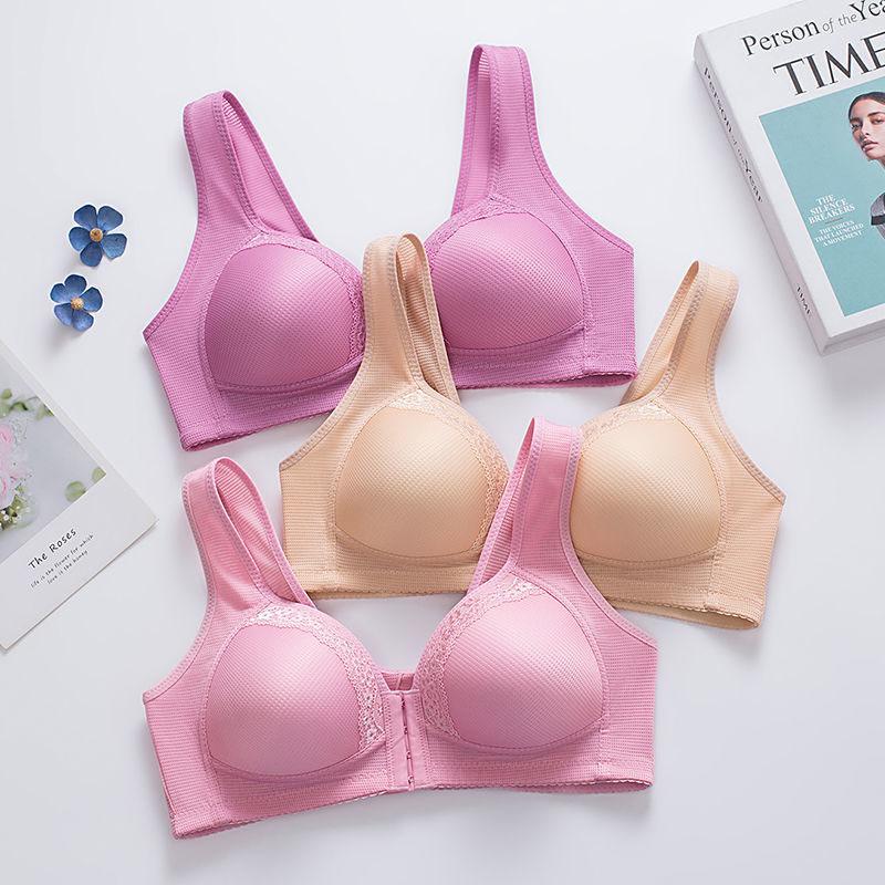 Front Button Underwear Women's Thin No Steel Ring To Receive Auxiliary Breasts Anti-sagging Push-up Bra