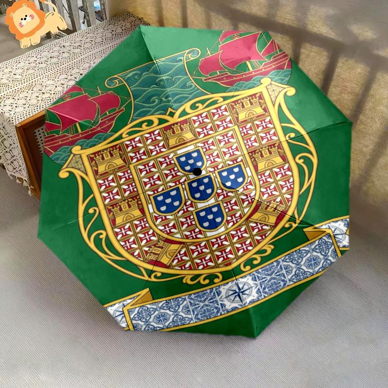 Royal Heraldry Regal Symbols Folding Umbrella Umbrella Durable Light Sun Umbrella Three Folds