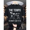 Damen Vintage Schlagzeuger Geschenk Das Tempo ist, was ich sage, dass es ist Trommel Grafik Buchstabendruck T-Shirt Herren Oversize Oberteil
