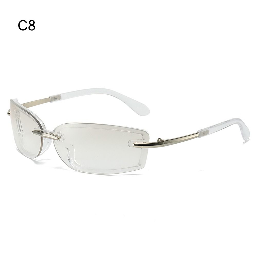 Futuristic Shades Eyewear Square Candy Color Sunglasses Y2K Rimless Dopamine Dressing Eyewear Accessories Women's Sun Glasses