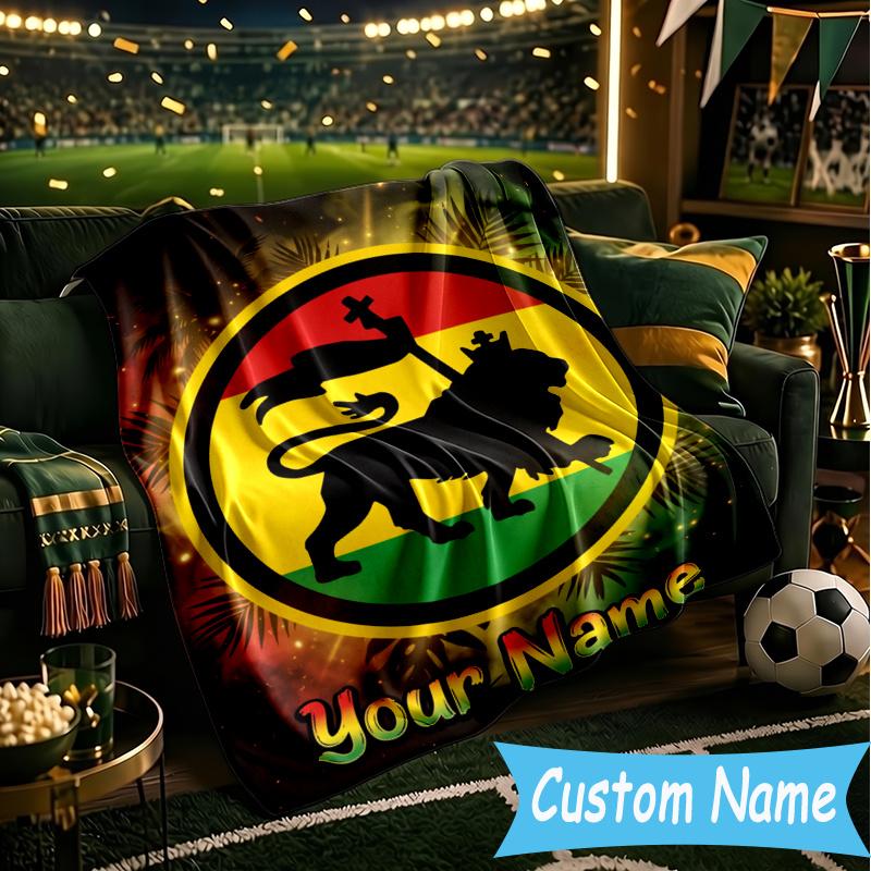 Custom Personalized Blanket Ethiopian Flag Lion Stars Soft Throw Blanket, Suitable for Family and Friends, Sofa Blanket,Home Decor Christmas gift