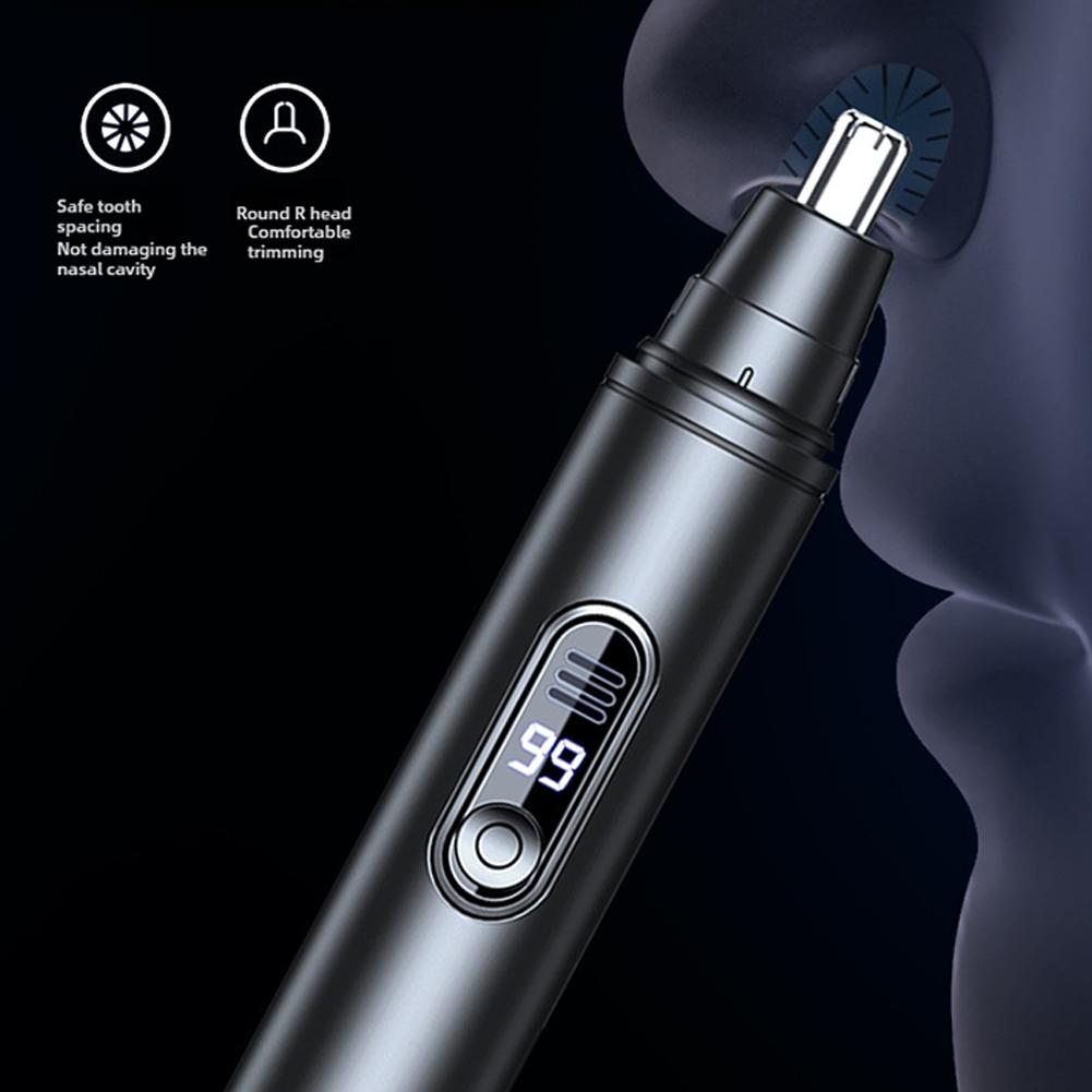 Nose Hair Trimmer Portable Durable Ear Hair Trimmer Painless with LED Display Safe Travel Type-C Electric Trimmer for Men