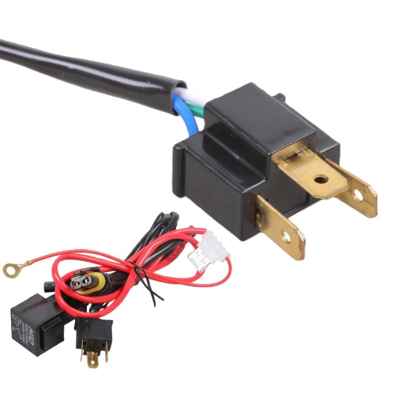 Motorcycle Headlight Wiring Harness Kit Universal High Conductivity Motorbike Light Cord for Near Far Beams Modification