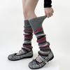 Autumn/Winter Retro Leg Warmers JK Striped Knitted Blocked Leg Cover College Style Wool Warm Foot Cover Stacking Color Socks New