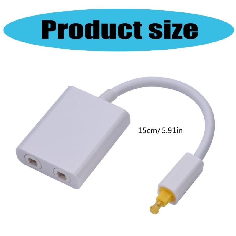 Double Port Digital Optical Sound Splitter Adapter Fiber Optical Sound Cable 1 In 2 Out Distributor for TV