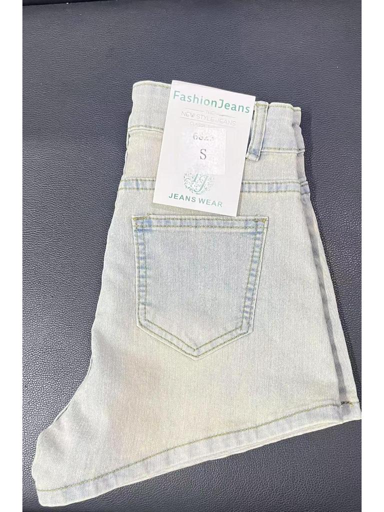 Women's High Waist Light Blue Denim Shorts - Slimming & Versatile Hot Pants