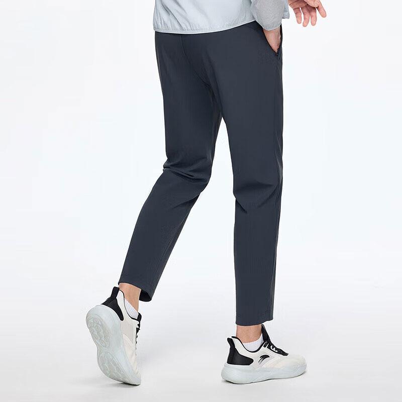 Anta Training Series Solid Color High Elastic Nine-Point Slim Fit Casual Pants Men Bottoms Wax-Gray 152427301-2