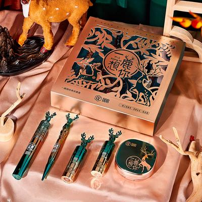 Make -up Suit Lipstick Cushion Eyelashes Eyeliner, Makeup, Makeup Five -piece Elk Box Gift Box