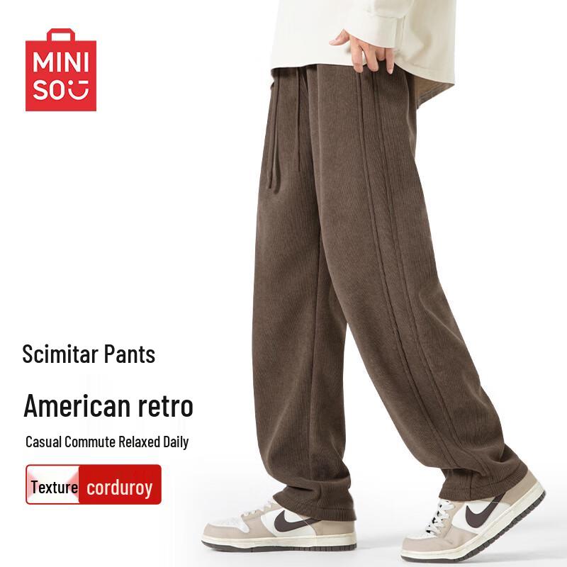 MINISO Men's Retro Chenille Curved Casual Pants