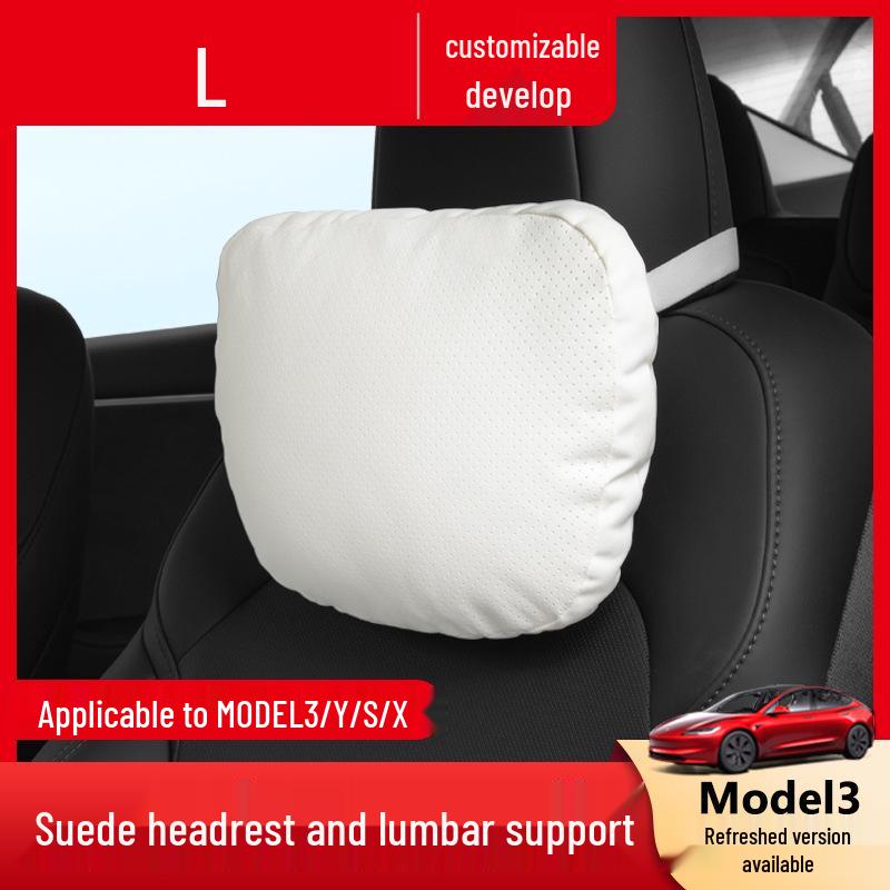 High-End Suede Neck & Lumbar Support Pillow for All Tesla Models