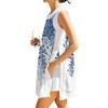 Women Sleeveless Long Tunic Top Floral Print Casual Summer Beach Cover Up Lightweight Breathable Relaxed Fit Dress