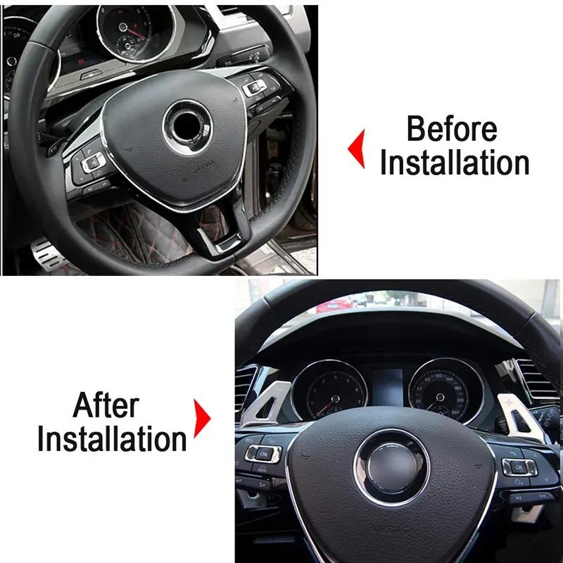 For VW Arteon Sharan Tiguan L Tharu Steering Wheel Shift Paddle Extension Silver 2Pcs