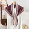 New Spring and Summer Burgundy Korean Version of Polka Dot Triangle Scarf Women's Versatile Decoration Multi-functional Sunshade Silk Scarf Shawl