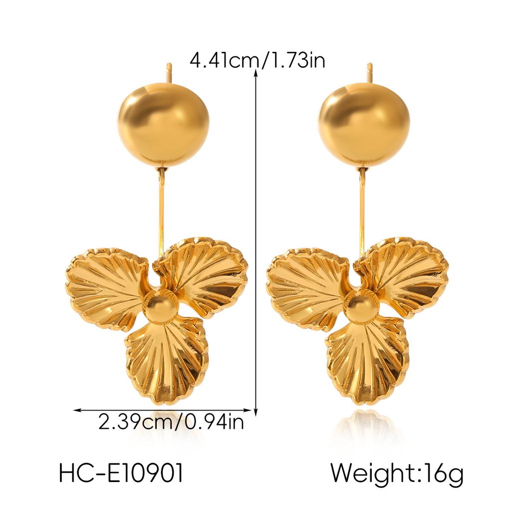 Women's Fashion Versatile Pearl Flower Stud Earrings, Western Style Ins Titanium Steel Ear Jewelry