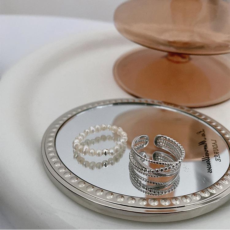 French Vintage Freshwater Pearl Open Ring: Korean Style, Versatile & Chic for Women