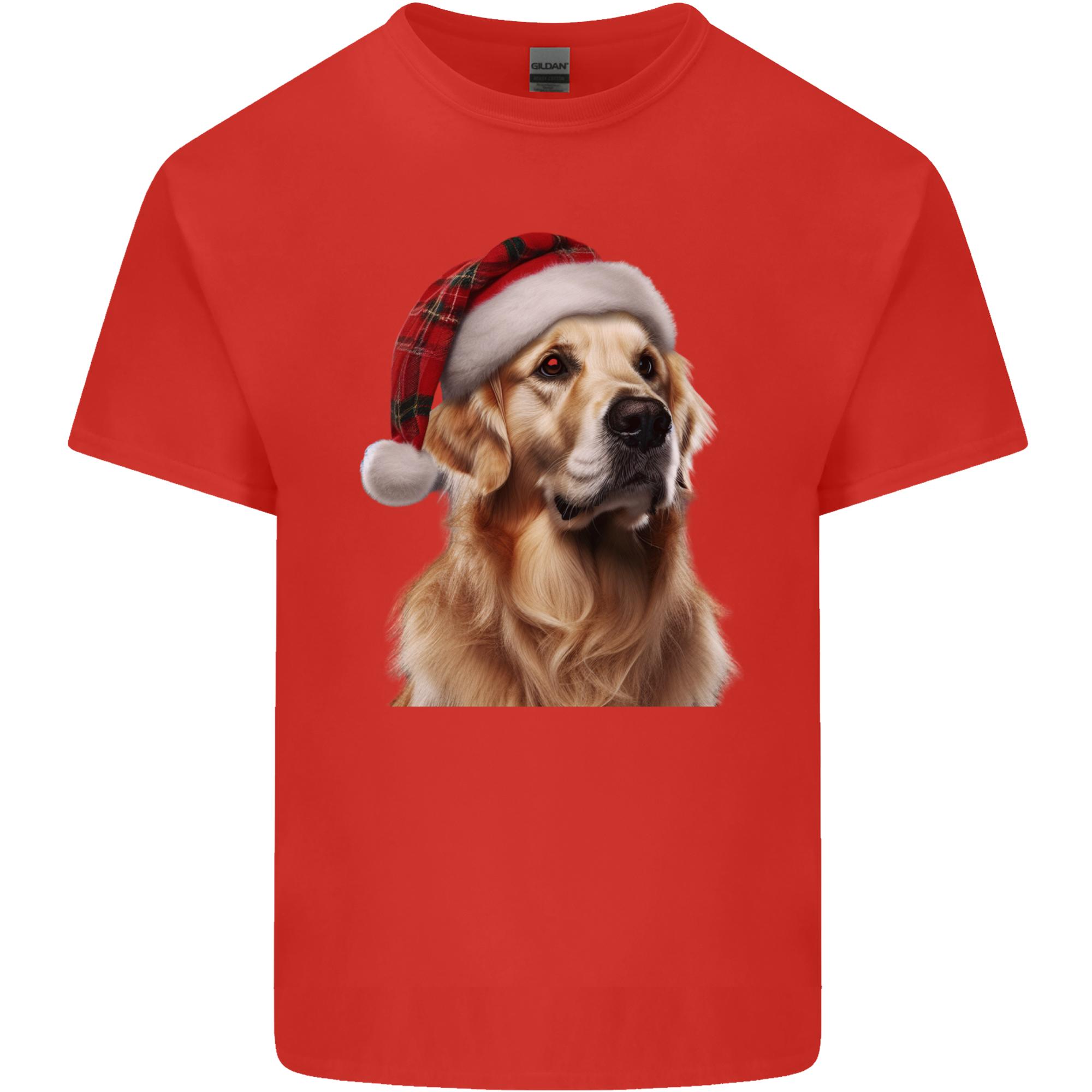 Christmas Golden Retriever Tartan Xmas Hat Dog Unisexs Light Cotton TShirt S