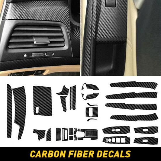 Carbon Fiber Style Decor Interior Kit Cover Trim 29PC For Honda Accord 2008-2012