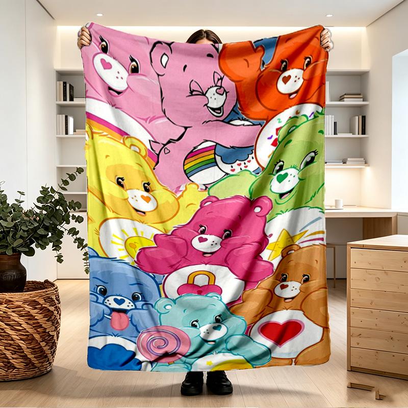 Care Bears Print Blanket - Soft & Comfortable, for Bedroom, Travel, Sofa, Home Decoration - Birthday Christmas Gift for Friend