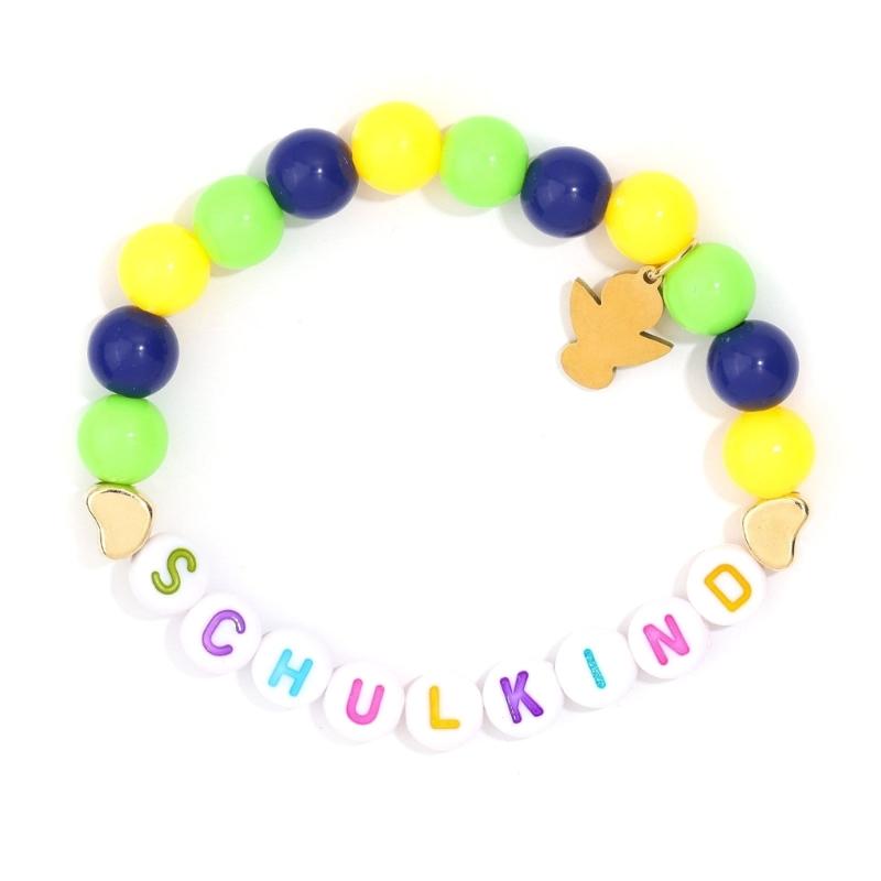 Creative Letter Bead Bracelet With/without Pendant Detail, Acrylic Design Wristlet For Teens Daily Accessories