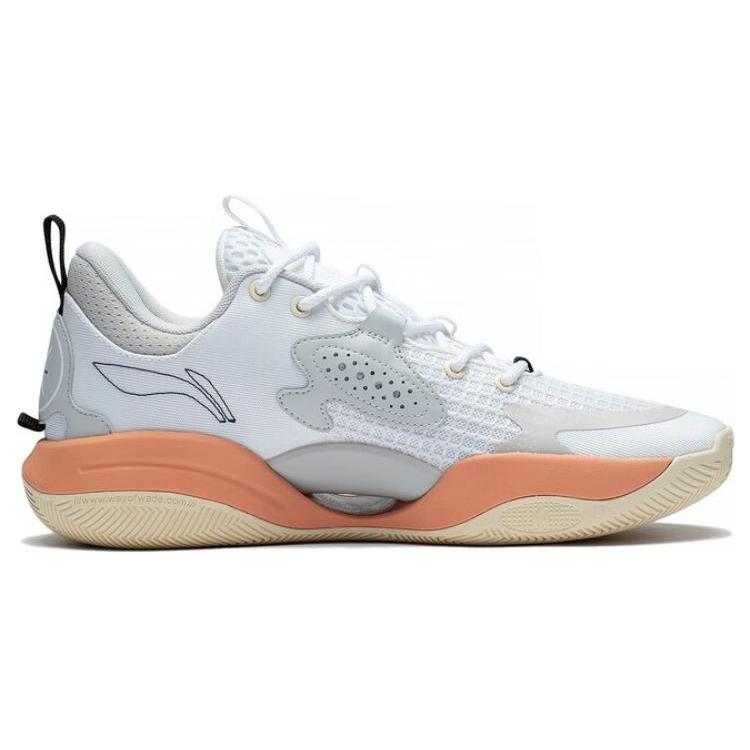 Li Ning Wade ALLDAY Slip Resistant, Abrasion Resistant, Breathable Low Top Basketball Shoes White Gray ABPT007-6