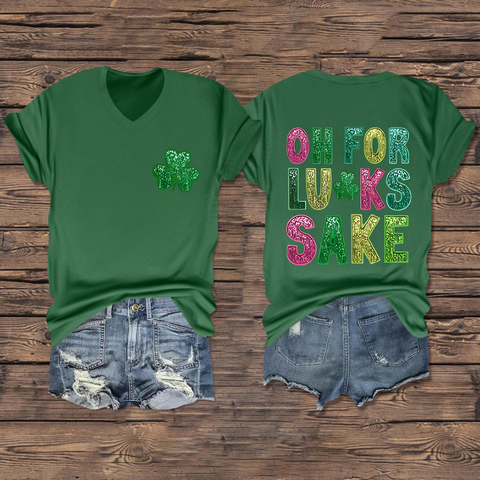 

Женская повседневная одежда St. Футболка с короткими рукавами и V-образным вырезом с принтом Патрика XXL