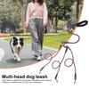 3-Way Adjustable Nylon Dog Leash Kit with Multi-Handle Wear-Resistant Rope Straps Removable 360-degree Rotation Buckle Pet Traction Rope for