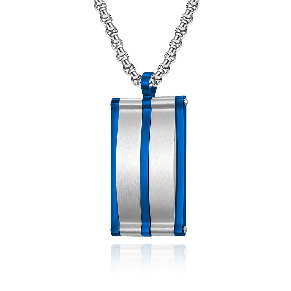 Five-piece Combination Necklace New Titanium Steel Light Sand Two-color Men's Pendant Fashion Versatile Necklace
