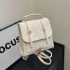 Solid Color Simple Women'S Shoulder Messenger Bag Niche Design Versatile Casual Double Shoulder Small Square Bag