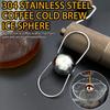 Espresso Cooling Ball with Holder Stainless Steel Coffee Cold Brew Ice Ball Espresso Accessories Extract Brew Chilling Tool