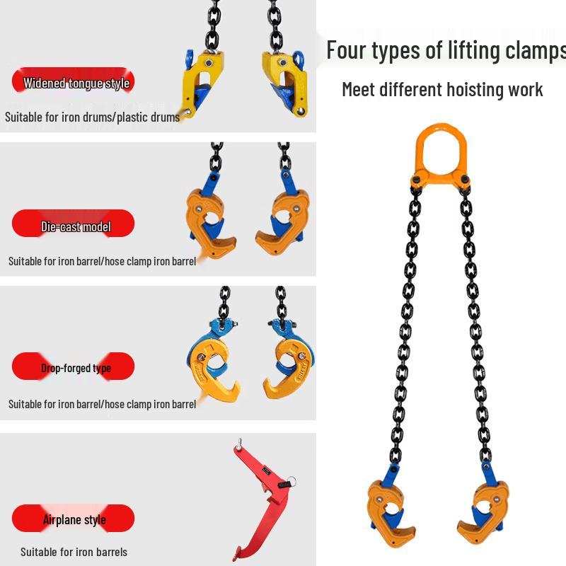 Heavy-Duty 1-Ton Oil Drum Lifting Clamp