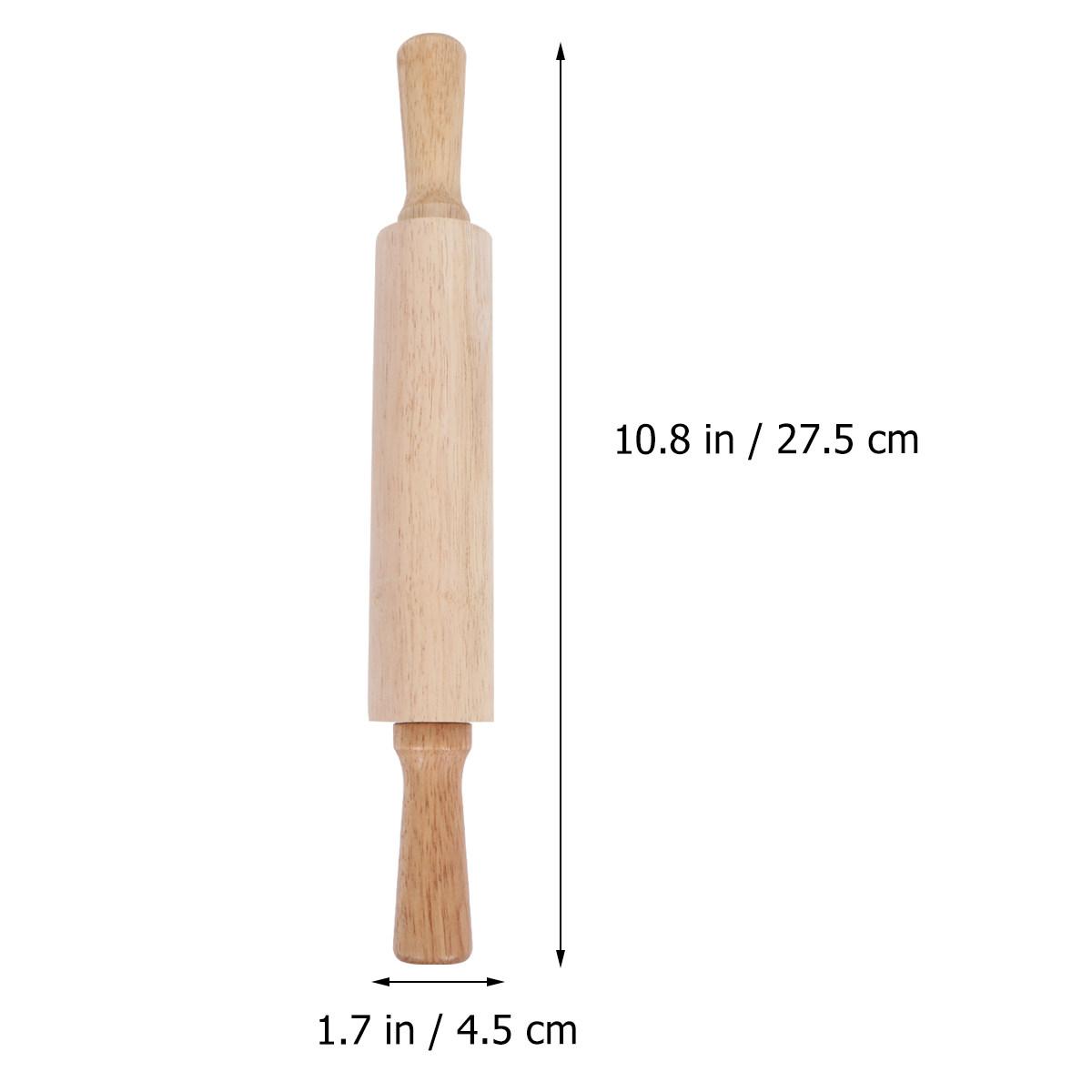 S Size Wooden Rolling Pin Rubberwood Dough Pastry Roller Fondant Cake Noodle Baking Kitchen Supplies Wooden Rolling Pin бежевый