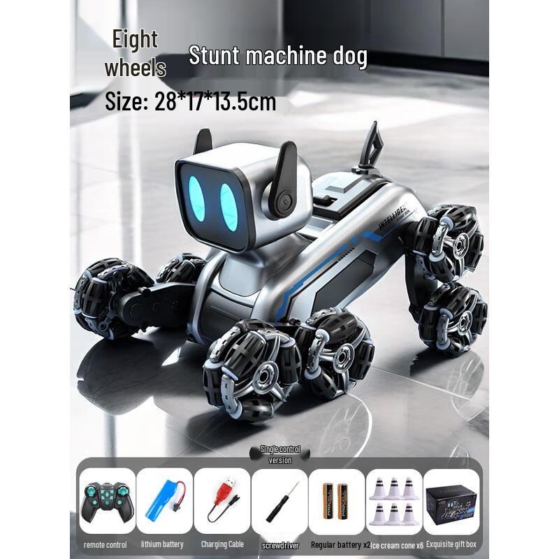 8-Wheel Stunt Robot Dog Toy