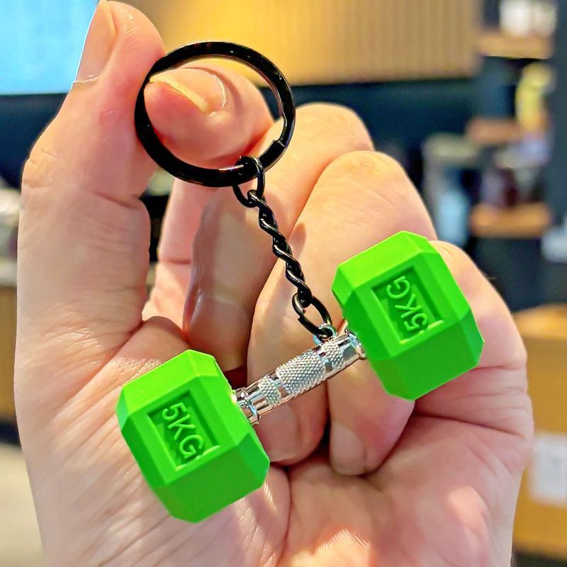 Creative Mini Fitness Series Barbell Plates Key Chain With D-Shaped Buckle Kettlebells Simulation Dumbbells Water Cups Keyring